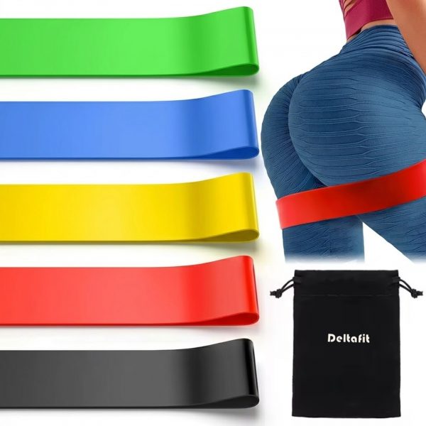 Deltafit Exercise Resistance Bands (5 Levels) TPE Loop Bands, Latex-Free