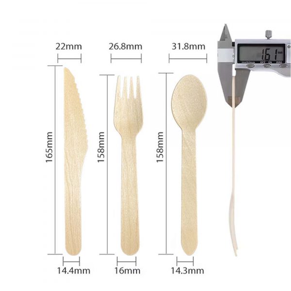 360-Piece Wooden Cutlery Set - Disposable Utensils 120 Forks, Spoons, Knives