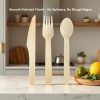 360-Piece Wooden Cutlery Set - Disposable Utensils 120 Forks, Spoons, Knives
