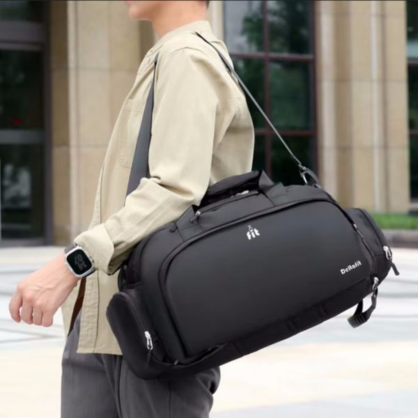 Deltafit Convertible Gym Bag & Backpack – Water Resistant Duffle with Shoe Compartment