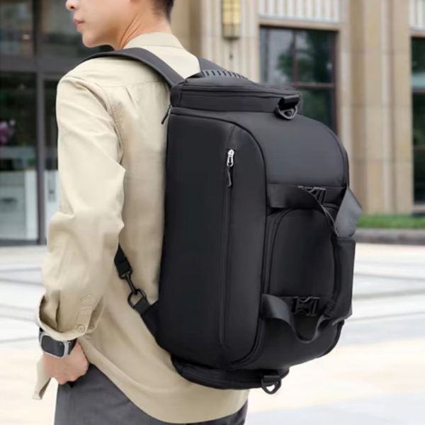 Deltafit Convertible Gym Bag & Backpack – Water Resistant Duffle with Shoe Compartment