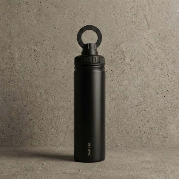 Deltafit 700ml Magnetic Water Bottle with Phone Holder – MagSafe Compatible Tripod (Black)