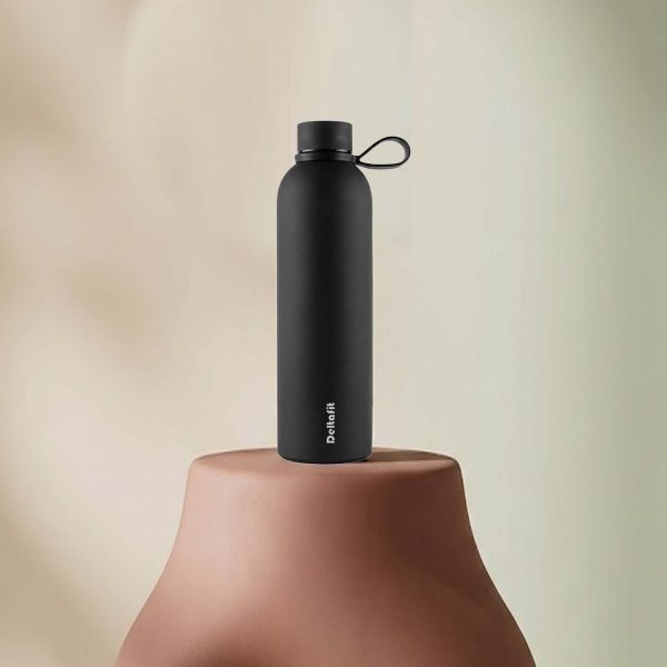 wbg1 Deltafit 750ml Insulated Stainless Steel Water Bottle (Black)